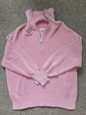 Aerie Oversized Zip-Up Collared Sweater
